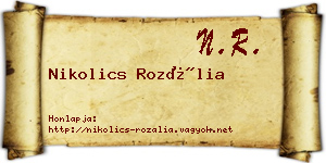 Nikolics Rozália névjegykártya