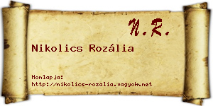 Nikolics Rozália névjegykártya