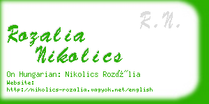 rozalia nikolics business card